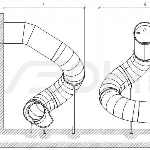Скат труба из нержавеющей стали поворотный 270 гр (H 3.2м)
