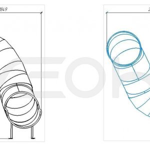 Скат тоннельный закрытый поворотный 90 гр ( h=1,5 м.) d=0,8 м.