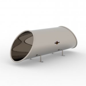 Тоннель из нержавеющей стали для геопластики скошенный L 2,5 м.