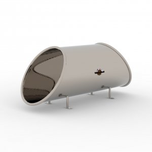 Тоннель из нержавеющей стали для геопластики скошенный L 2,0 м.